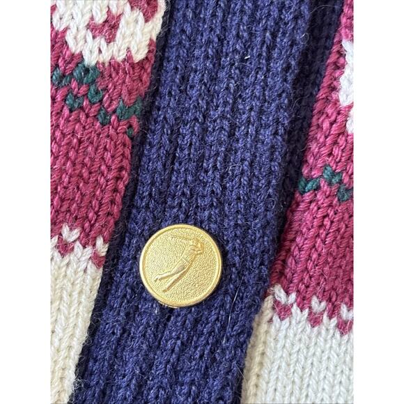 VTG Flinders Island Fleece Wool Jumper Cardigan Large Grannycore Cabincore Golf - Picture 2 of 7